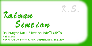 kalman simtion business card